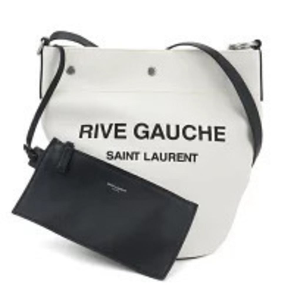 Saint Laurent Shoulder Bag Rive Gauche Bucket FAAAZ White Crossbody